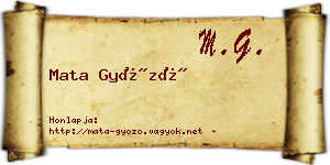 Mata Győző névjegykártya